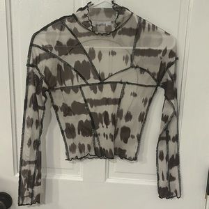 Mesh Long Sleeve Open Back Tie Dye